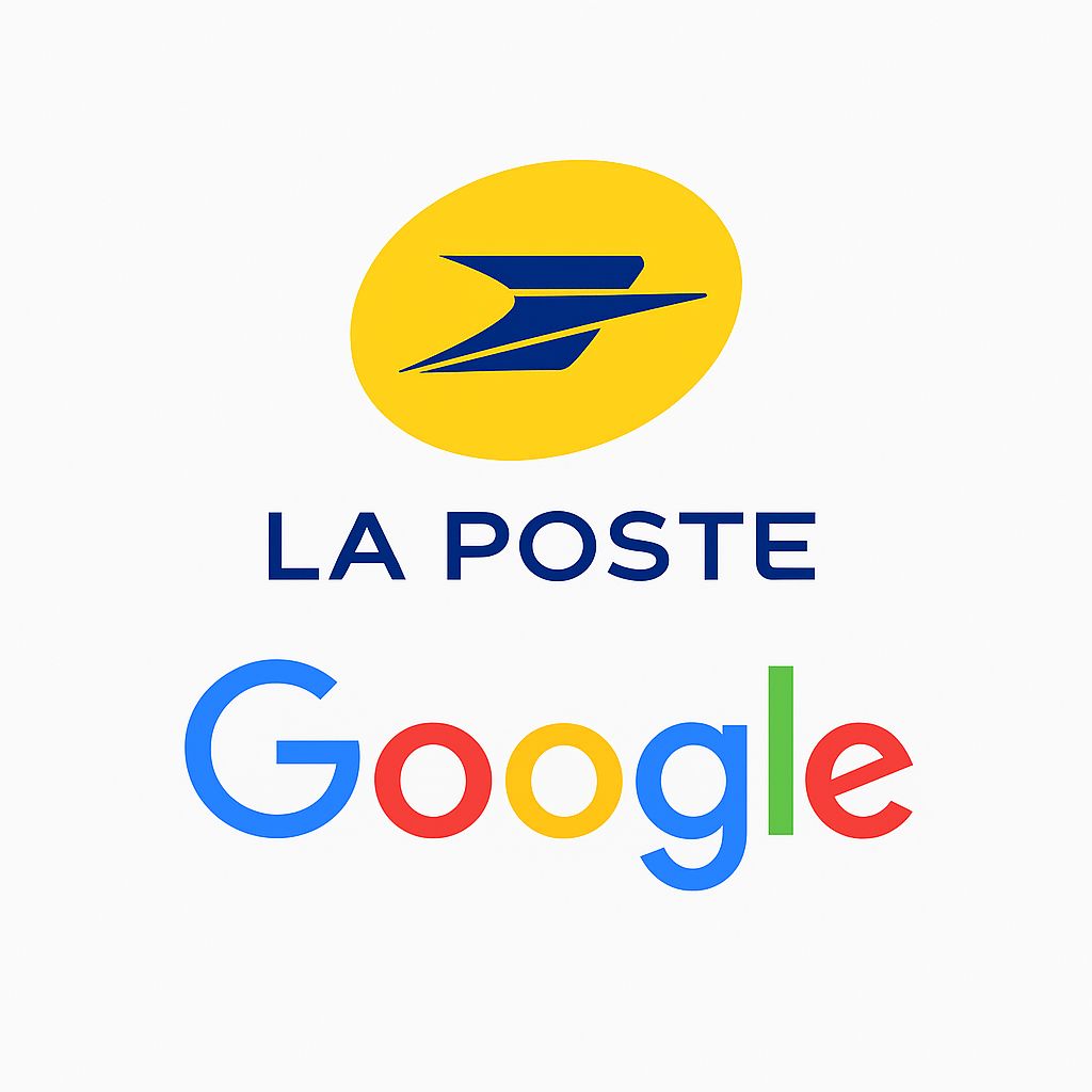 Logo de la poste et google qui contribuent à notre reussite
